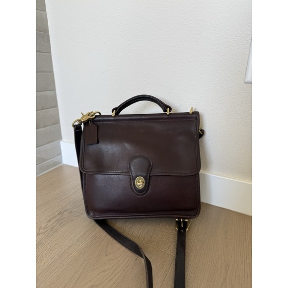 Coach Handbags - Vintage 90s Coach Willis 9927 Mahogany Brown Leather Crossbody Bag Purse Satchel